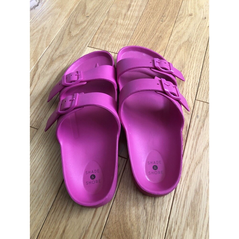 Shade & Shore Pink Sandals Strappy Beachy Slides Size 10 Very Good Condition - Picture 8 of 8
